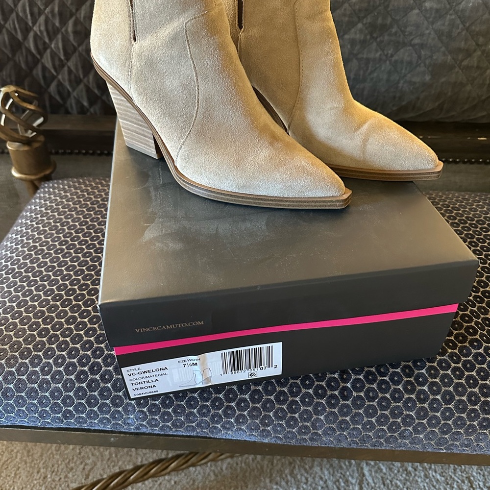 Vince Camuto Women's Beige Pointed Toe Bootie